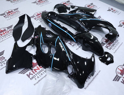 Suzuki GSX750F Katana Fairings (1998-2006) Black, Blue Pinstripe from KingsMotorcycleFairings.com