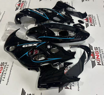 Suzuki GSX750F Katana Fairings (1998-2006) Black, Blue Pinstripe from KingsMotorcycleFairings.com