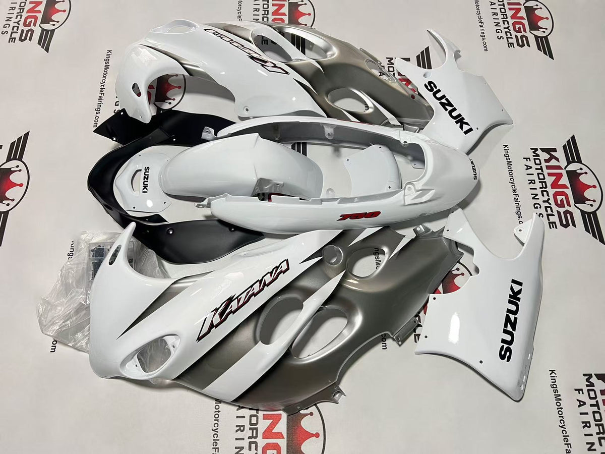 Suzuki GSX750F Katana Fairings (1998-2006) White, Gray, Black, Red from KingsMotorcycleFairings.com