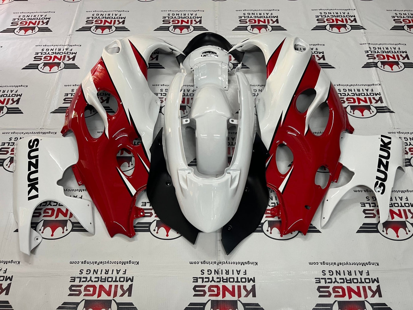 Suzuki GSX750F Katana Fairing set (1998-2006) White, Red, Black at KingsMotorcycleFairings.com