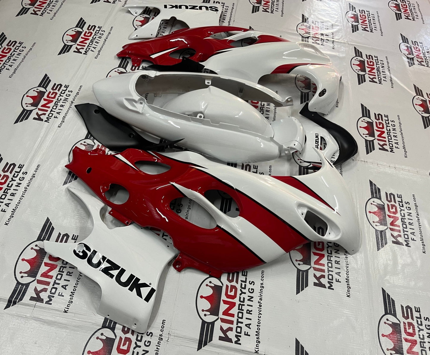 Suzuki GSX750F Katana Fairing kit (1998-2006) White, Red, Black at KingsMotorcycleFairings.com