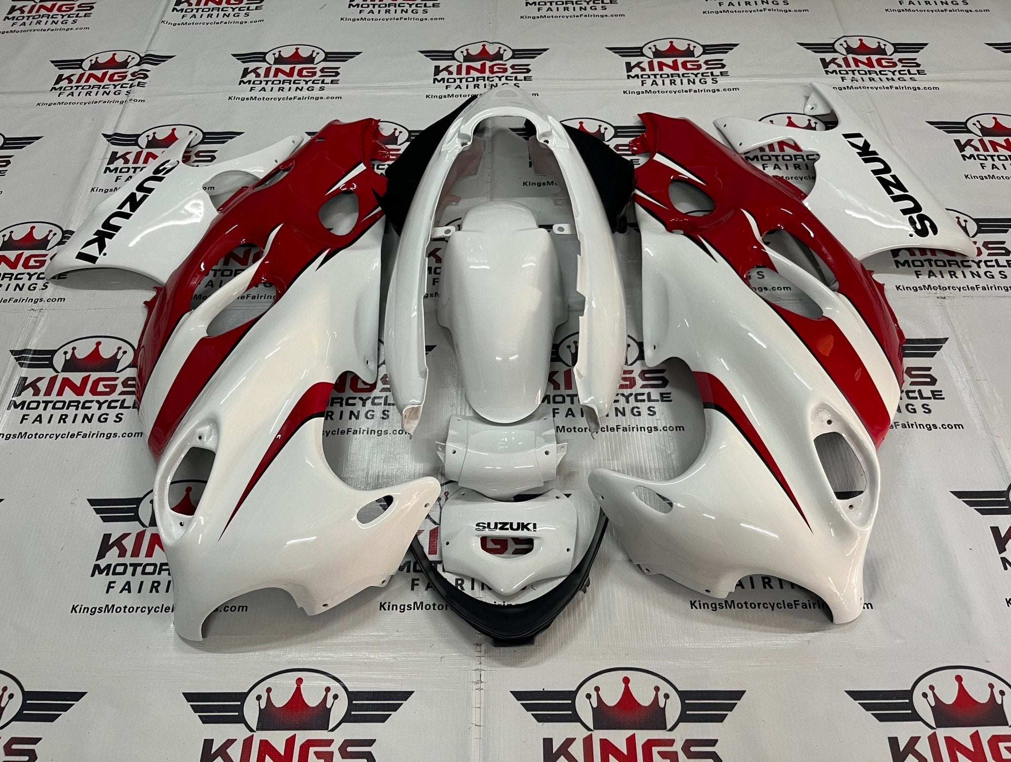 Suzuki GSX750F Katana Fairings (1998-2006) White, Red, Black at KingsMotorcycleFairings.com