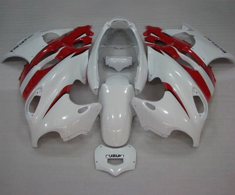 Suzuki GSX750F Katana Fairings (1998-2006) White, Red at KingsMotorcycleFairings.com