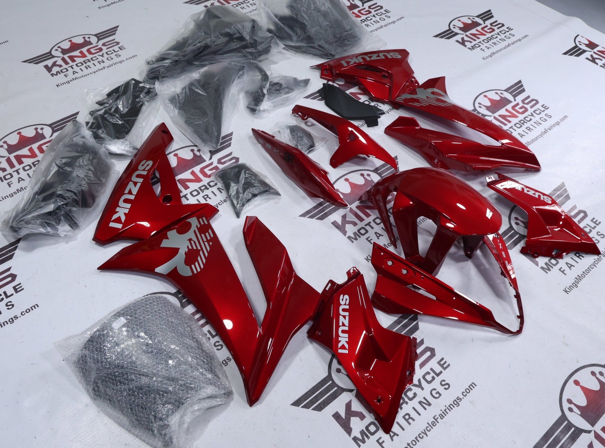 Suzuki GSX8R Fairing Set (2024-2025) Candy Red, Gray from KingsMotorcycleFairings.com