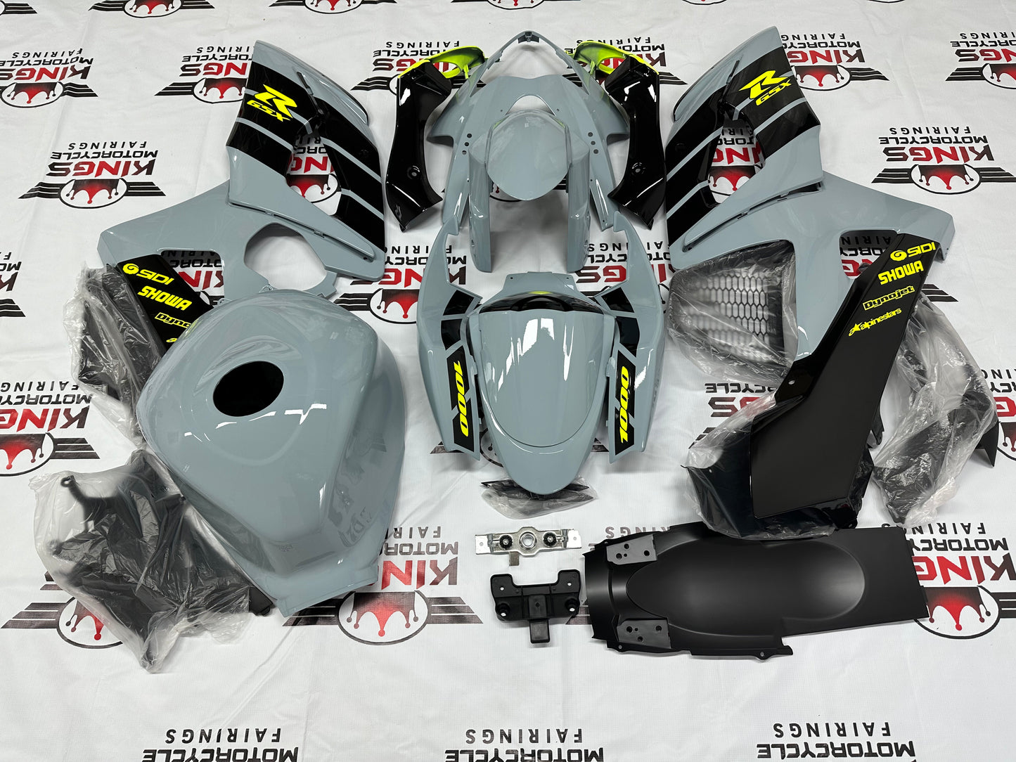Suzuki GSXR1000 Fairing Kit (2005-2006) Gray, Neon Yellow, Black from KingsMotorcycleFairings.com