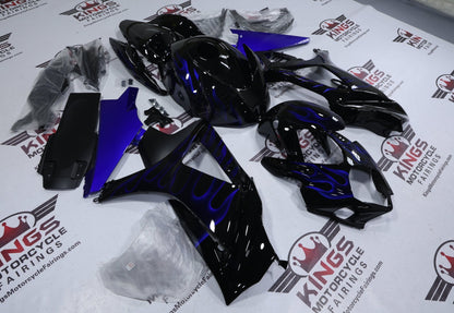 Suzuki GSXR1000 Fairing Kit (2007-2008) Black, Royal Blue, Flames from KingsMotorcycleFairings.com