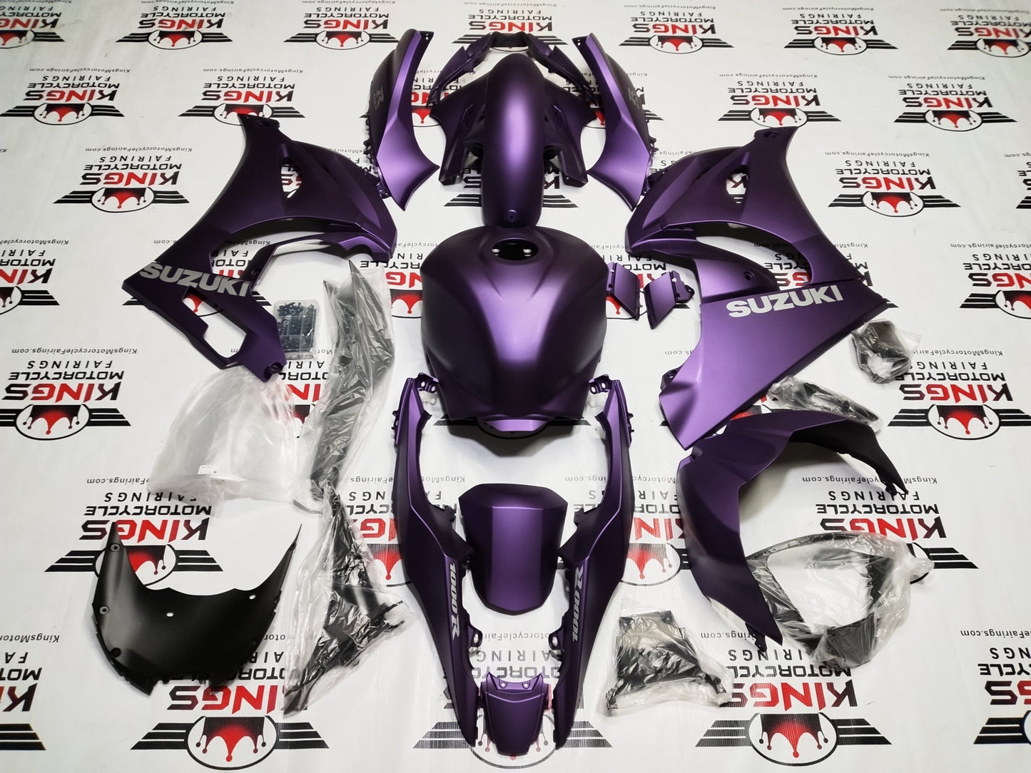 Suzuki GSXR1000 Fairing Kit (2017-2025) Matte Purple, Gray at KingsMotorcycleFairings.com