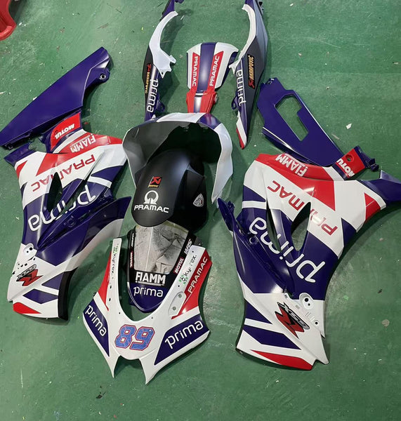 Suzuki GSXR1000 Fairing Kit (2017-2025) Matte Purple, White, Red Pramac at KingsMotorcycleFairings.com
