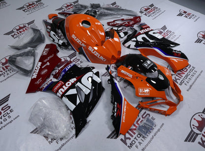 Suzuki GSXR1000 Fairing Kit (2017-2025) Orange, Black, Red Motul at KingsMotorcycleFairings.com