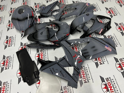 Suzuki GSXR1000 Fairing Set (2007-2008) Gray, Black, Red, US Flag at KingsMotorcycleFairings.com