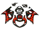 Suzuki GSXR1000 Fairings (2000-2002) Black, Red Tribal at KingsMotorcycleFairings.com