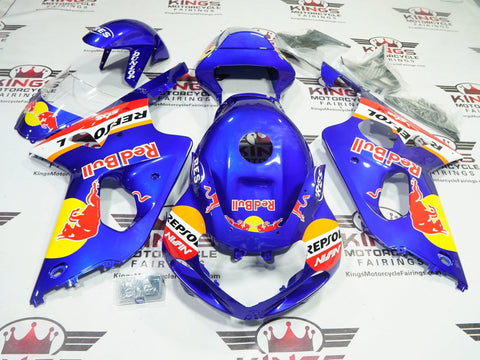 Suzuki GSXR1000 Fairings (2000-2002) Blue Red Bull at KingsMotorcycleFairings.com