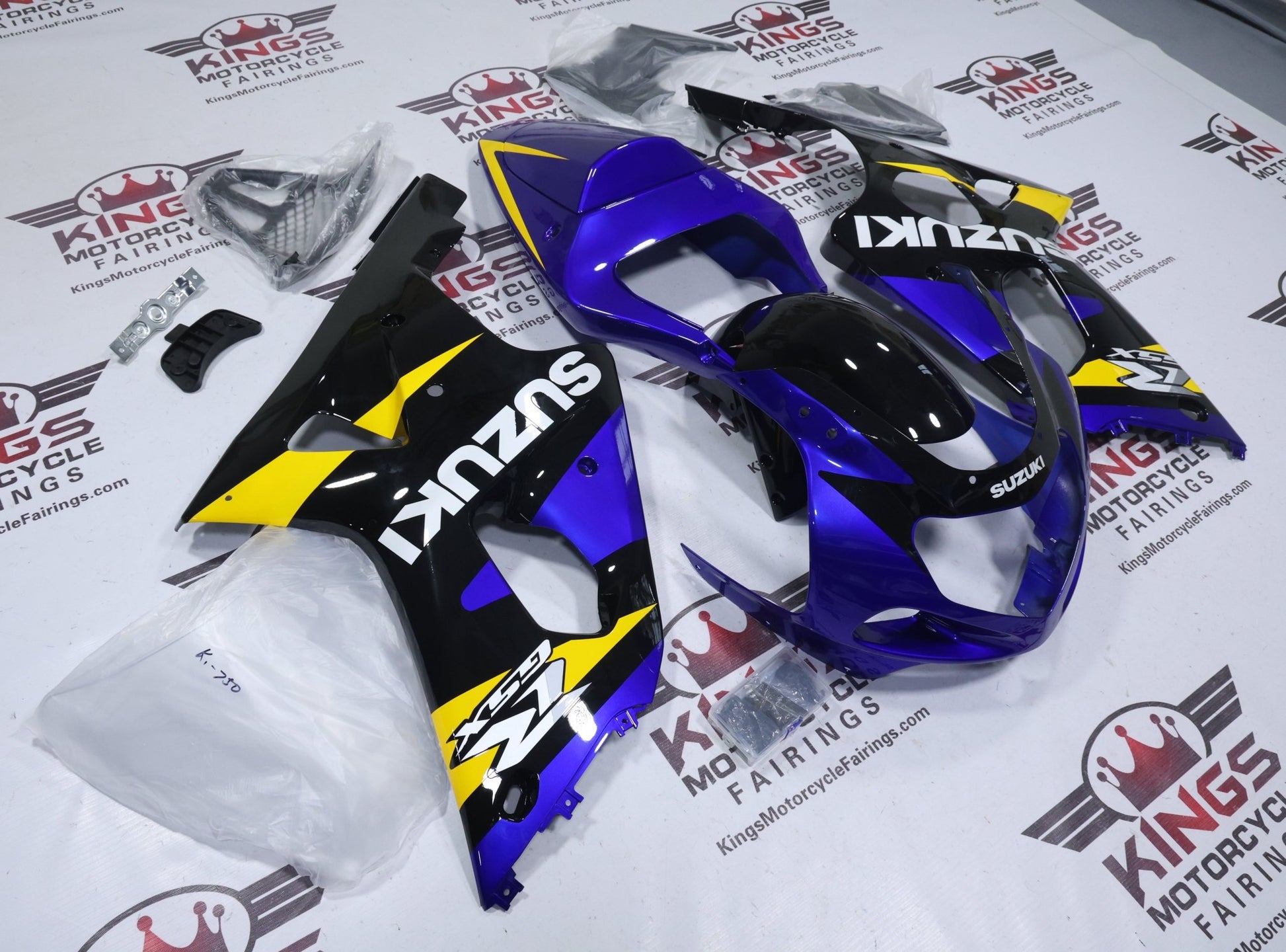 Suzuki GSXR1000 Fairings (2000-2002) Blue, Black, Yellow, White at KingsMotorcycleFairings.com