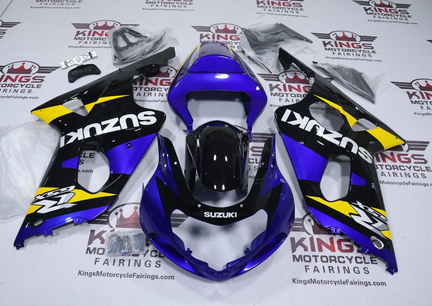 Suzuki GSXR1000 Fairings (2000-2002) Blue, Black, Yellow, White from KingsMotorcycleFairings.com