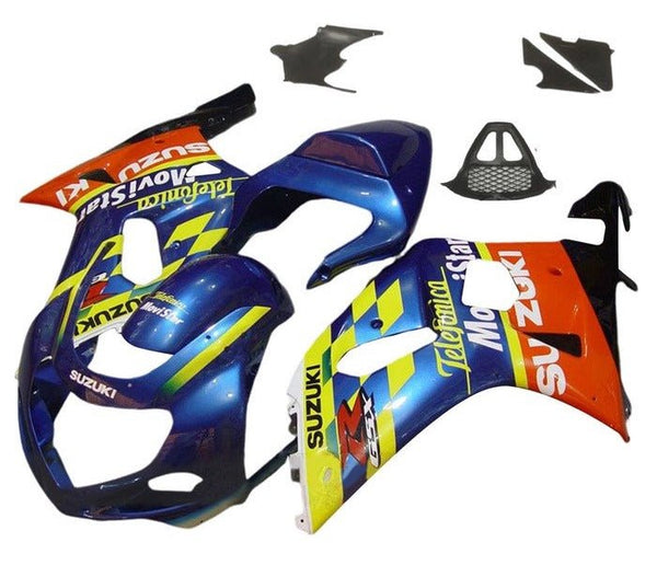 Suzuki GSXR1000 Fairings (2000-2002) Blue, Yellow Telefonica at KingsMotorcycleFairings.com