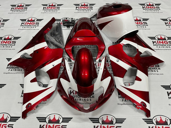 Suzuki GSXR1000 Fairings (2000-2002) Candy Red, White at KingsMotorcycleFairings.com