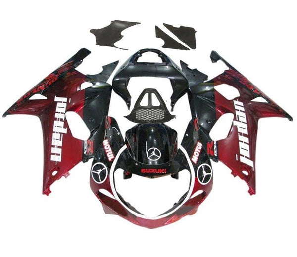Suzuki GSXR1000 Fairings (2000-2002) Dark Red, Black Jordan at KingsMotorcycleFairings.com