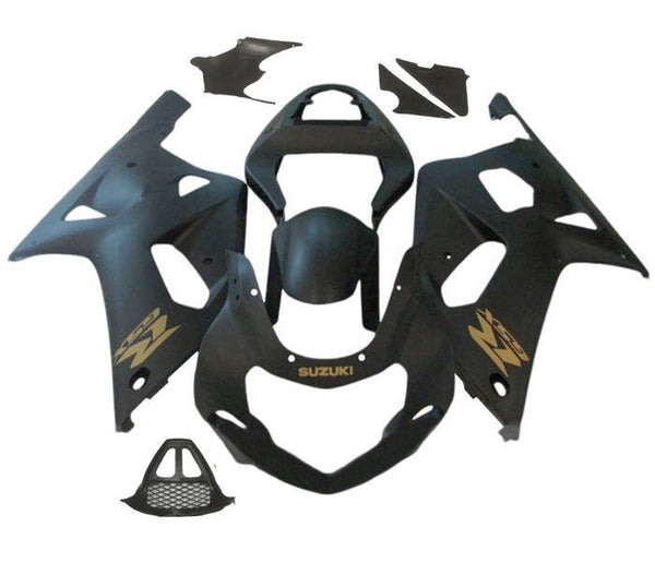 Suzuki GSXR1000 Fairings (2000-2002) Matte Black, Gold at KingsMotorcycleFairings.com