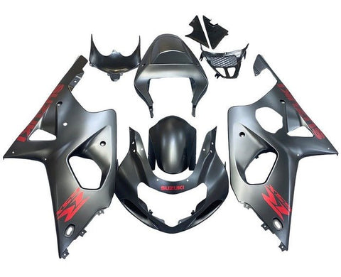 Suzuki GSXR1000 Fairings (2000-2002) Matte Black, Red at KingsMotorcycleFairings.com