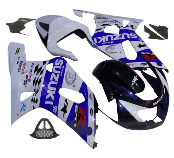 Suzuki GSXR1000 Fairings (2000-2002) White, Blue, Black Alpinestars at KingsMotorcycleFairings.com