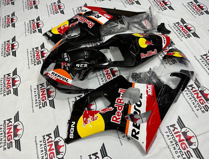 Suzuki GSXR1000 Fairings (2003-2004) Black Repsol Redbull from KingsMotorcycleFairings.com