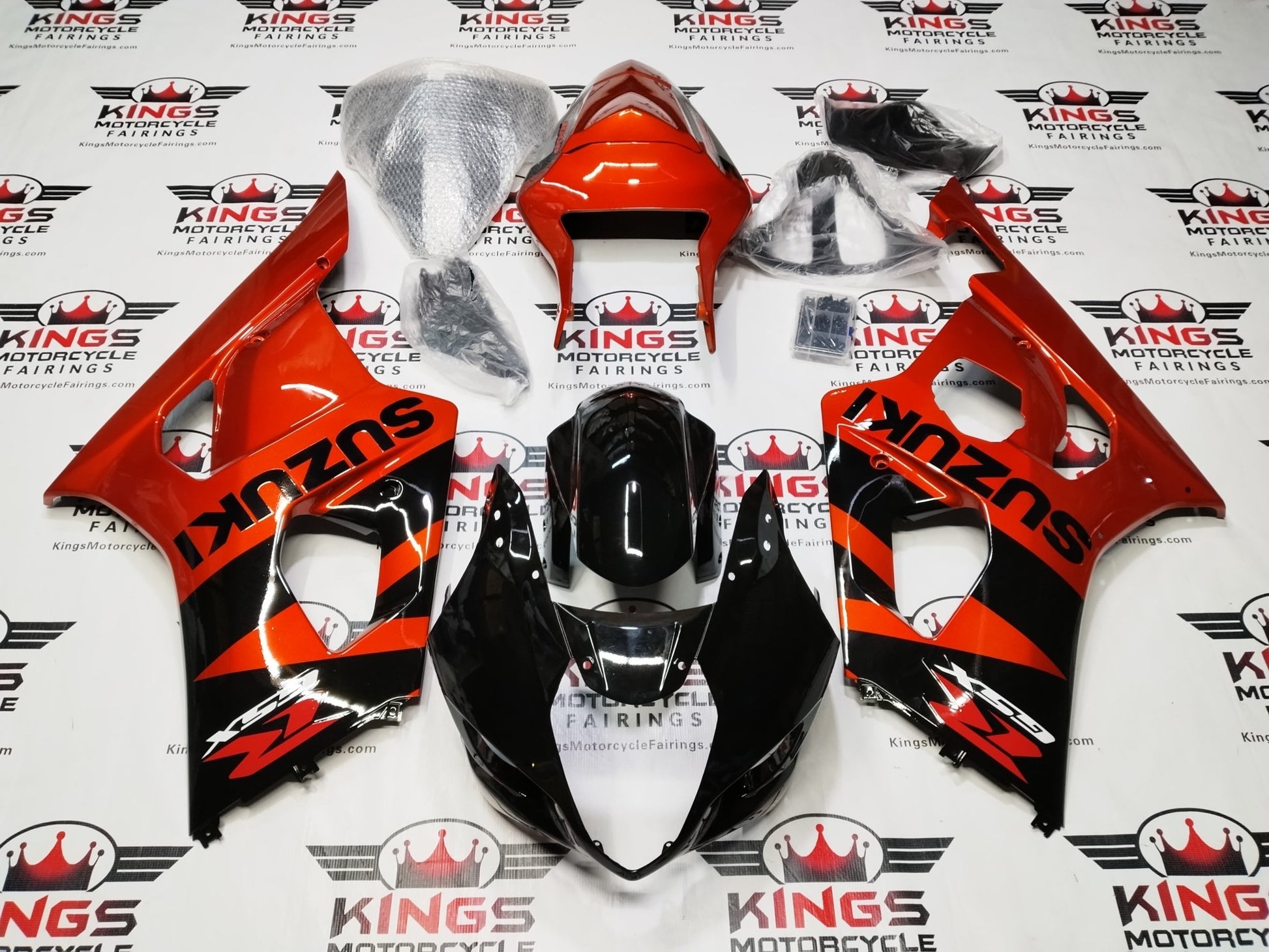 Suzuki GSXR1000 Fairings (2003-2004) Black, Burnt Orange at KingsMotorcycleFairings.com