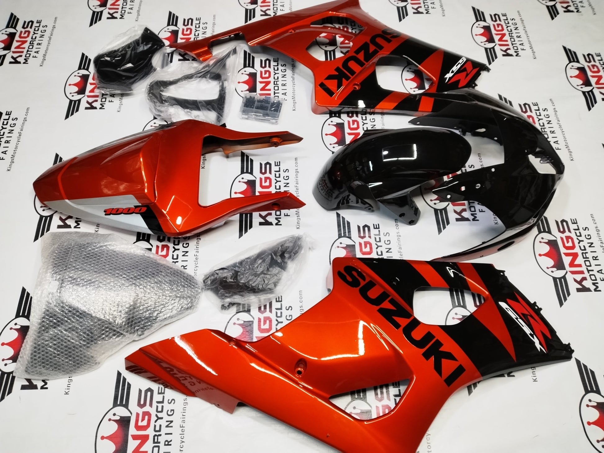 Suzuki GSXR1000 Fairings (2003-2004) Black, Burnt Orange from KingsMotorcycleFairings.com