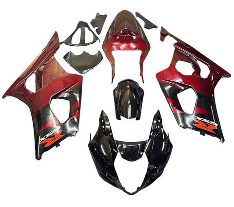 Suzuki GSXR1000 Fairings (2003-2004) Black, Dark Red at KingsMotorcycleFairings.com