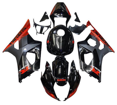 Suzuki GSXR1000 Fairings (2003-2004) Black, Orange, Matte Black at KingsMotorcycleFairings.com