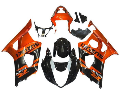 Suzuki GSXR1000 Fairings (2003-2004) Black, Rust Orange at KingsMotorcycleFairings.com