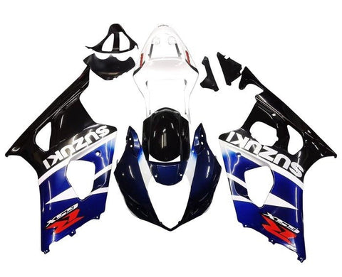 Suzuki GSXR1000 Fairings (2003-2004) Dark Blue, White, Black at KingsMotorcycleFairings.com