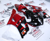 Suzuki GSXR1000 Fairings (2003-2004) Gloss Black, Candy Red from KingsMotorcycleFairings.com