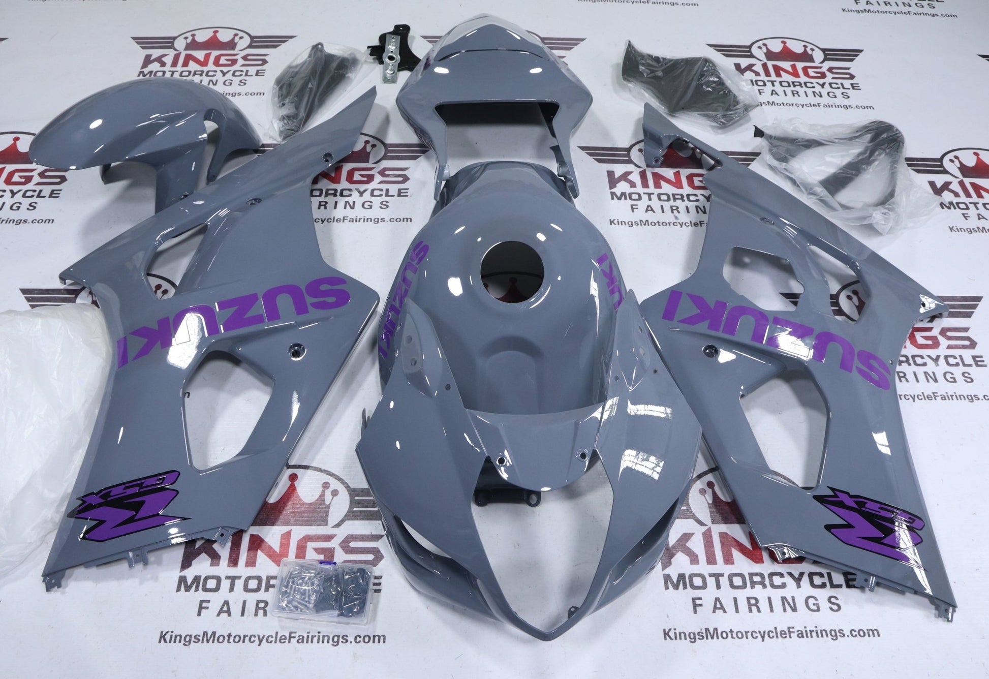 Suzuki GSXR1000 Fairings (2003-2004) Nardo Gray, Purple at KingsMotorcycleFairings.com