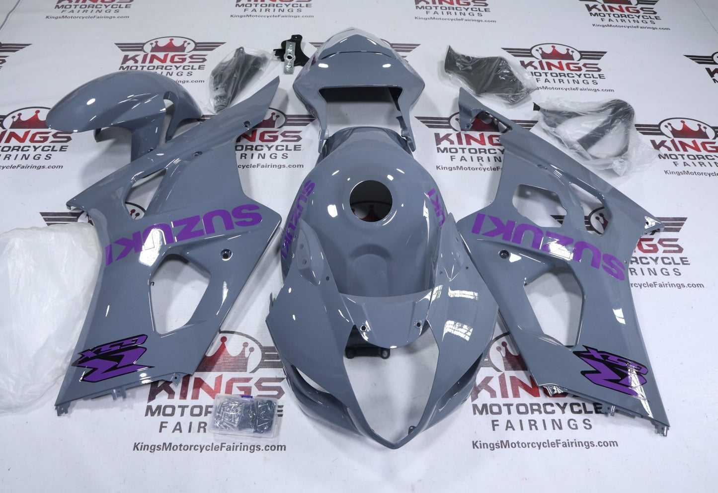 Suzuki GSX-R1000 Fairings (2003-2004) Nardo Gray, Purple at KingsMotorcycleFairings.com