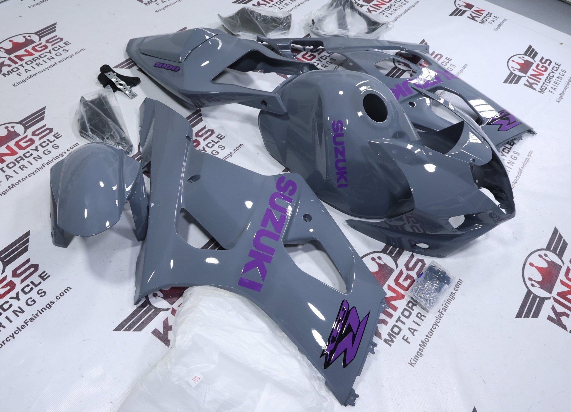 Suzuki GSXR1000 Fairings (2003-2004) Nardo Gray, Purple from KingsMotorcycleFairings.com