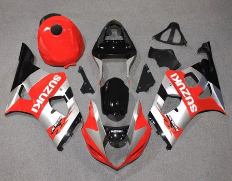 Suzuki GSXR1000 Fairings (2003-2004) Red, Silver, Black at KingsMotorcycleFairings.com