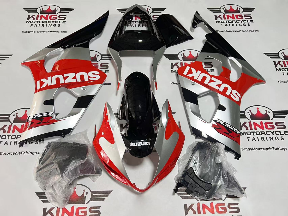Suzuki GSXR1000 Fairings (2003-2004) Silver, Red, Black, White at KingsMotorcycleFairings.com