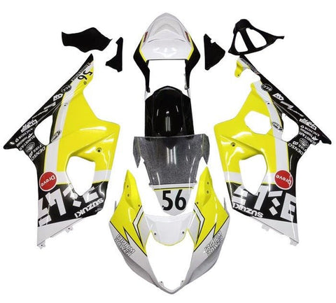 Suzuki GSXR1000 Fairings (2003-2004) White, Yellow, Black at KingsMotorcycleFairings.com