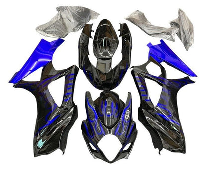 Suzuki GSXR1000 Fairings (2005-2006) Black, Blue Flames at KingsMotorcycleFairings.com