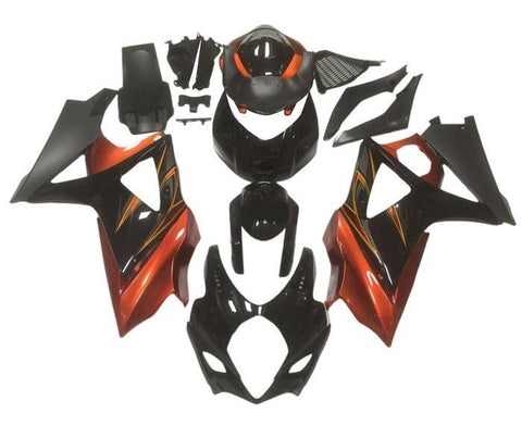 Suzuki GSXR 1000 Fairings (2005-2006) Black, Orange, Matte Black at KingsMotorcycleFairings.com