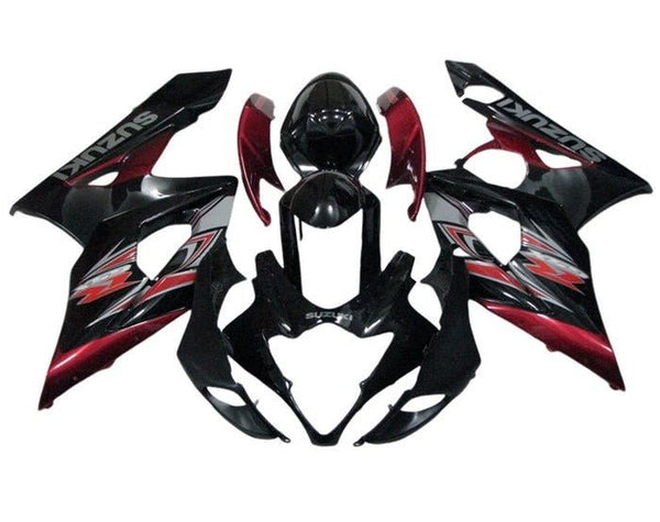 Suzuki GSXR 1000 Fairings (2005-2006) Black, Red, Silver at KingsMotorcycleFairings.com