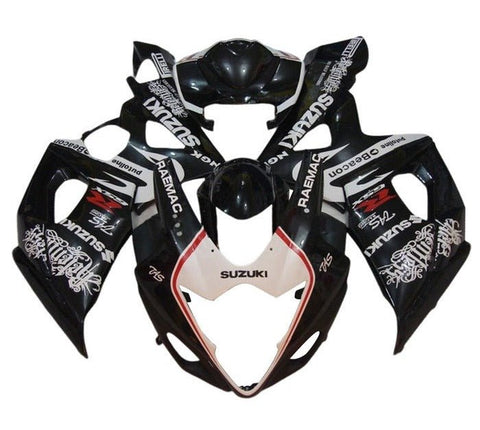 Suzuki GSXR 1000 Fairings (2005-2006) Black, White, Red Beacon at KingsMotorcycleFairings.com