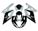 Suzuki GSXR 1000 Fairings (2005-2006) Gloss Black, White at KingsMotorcycleFairings.com