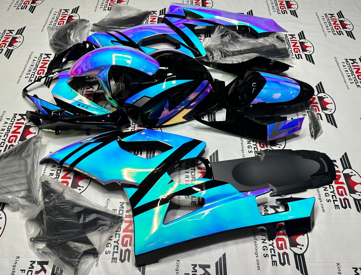 Suzuki GSXR1000 Fairings (2005-2006) Chameleon Chrome, Blue, Pink from KingsMotorcycleFairings.com