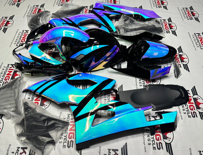 Suzuki GSXR1000 Fairings (2005-2006) Chameleon Chrome, Blue, Pink from KingsMotorcycleFairings.com