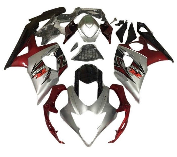 Suzuki GSXR 1000 Fairings (2005-2006) Gray, Dark Red at KingsMotorcycleFairings.com
