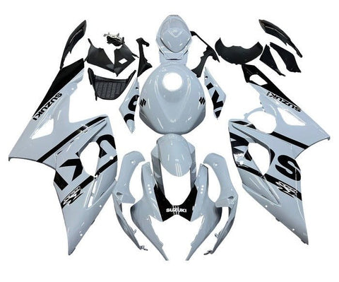 Suzuki GSXR 1000 Fairings (2005-2006) Light Gray, Black at KingsMotorcycleFairings.com