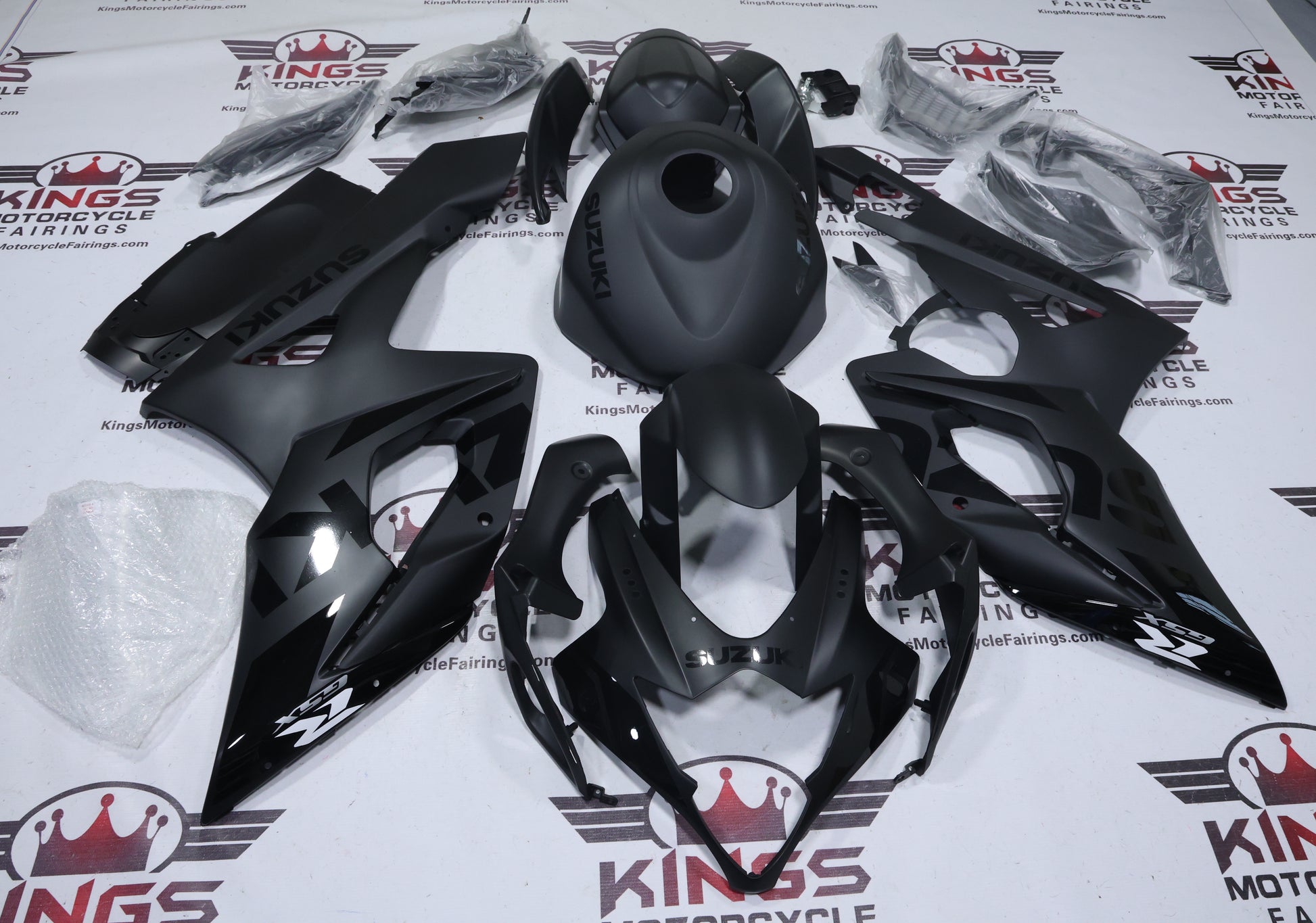 Suzuki GSXR1000 Fairings (2005-2006) Matte Black, Black Phantom from KingsMotorcycleFairings.com