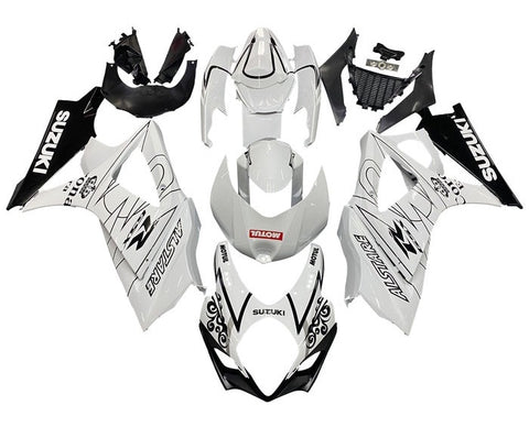 Suzuki GSXR 1000 Fairings (2005-2006) White, Black, Corona, Motul at KingsMotorcycleFairings.com