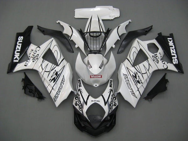 Suzuki GSXR 1000 Fairings (2005-2006) White, Black, Motul at KingsMotorcycleFairings.com